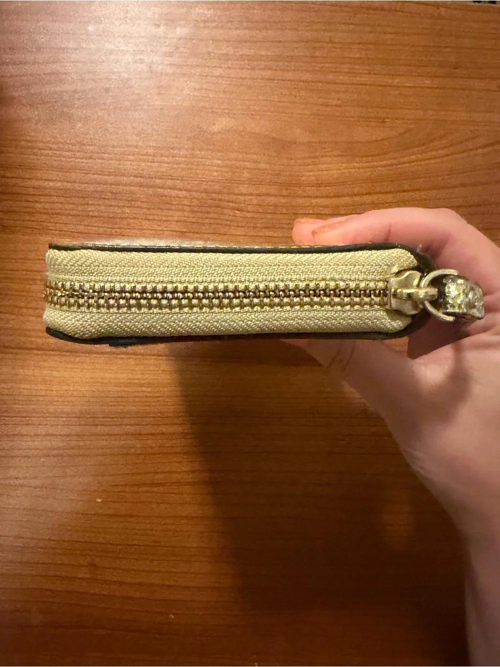 Kate Spade New York Gold Glitter Zip Around Wallet